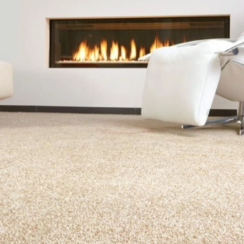 cream-colored fireproof carpet in a modern living room
